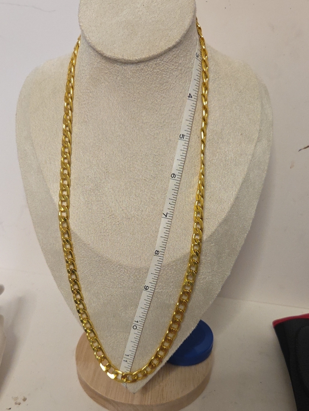 Polished Gold Curb Chain Necklace for Women